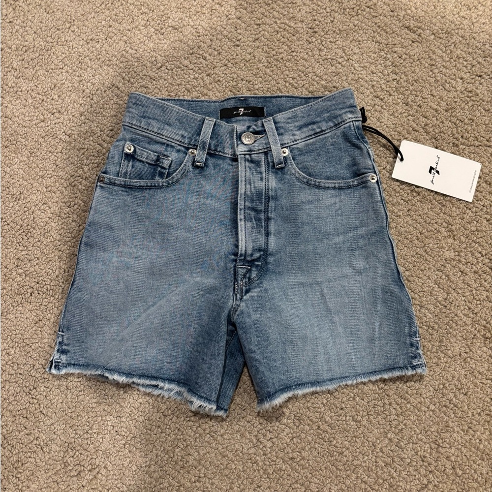 NWT 7 For All Mankind Billie High Rise Looker Denim Shorts